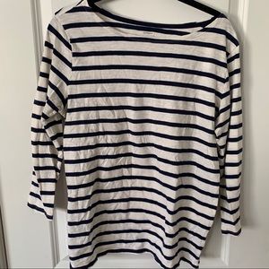 Old Navy White/Navy Stripped ¾ Sleeve